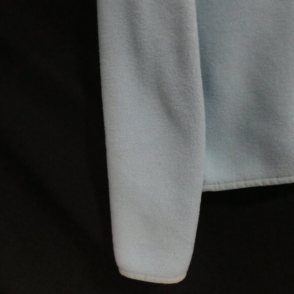 GAP | small | Light Blue Zip-Up Fleece Hoodie | White Side Panels | Zip Pockets - Picture 13 of 15